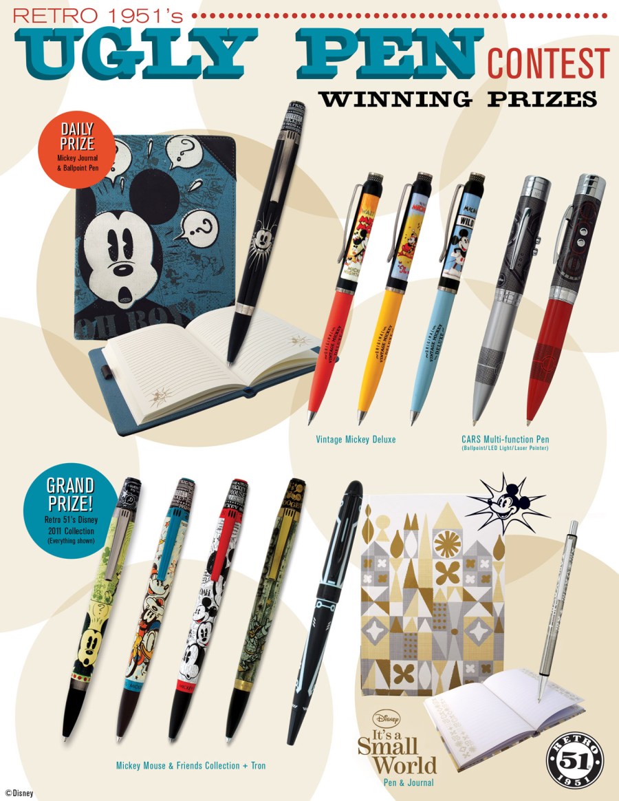 Retro 51 Ugly Pen Contest Prize Package for Disney's D23 Expo