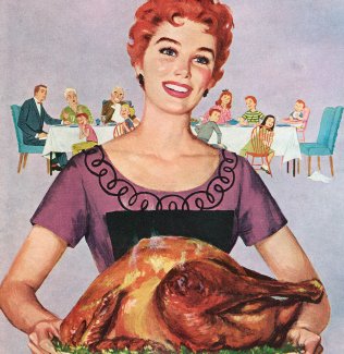 Woman With Thanksgiving Turkey